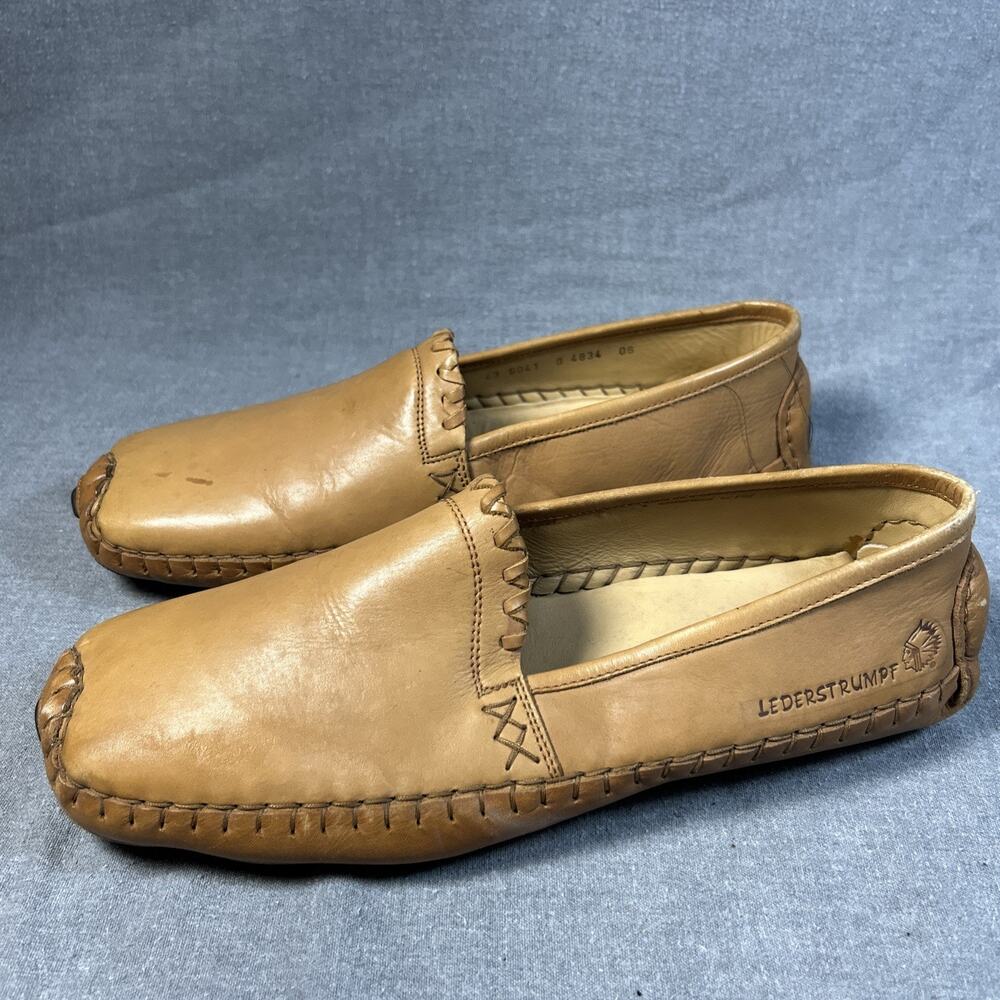 Rieker Antistress Lederstrumpf Mens 10 EU 43 Tan Leather Slip On Loafers
